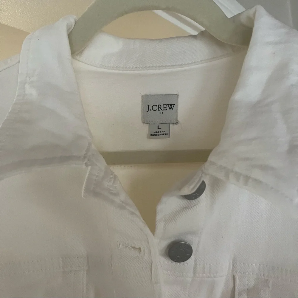 J. CREW White Women’s Denim Jacket, Large - Picture 2 of 9